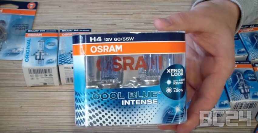 Подделка лампы OSRAM галогенной с цоколем H4 и H7